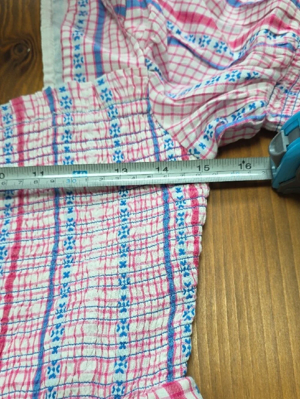 Anthropologie Pink & Blue Striped Puff-Sleeve Midi Dress - Picture 5 of 5